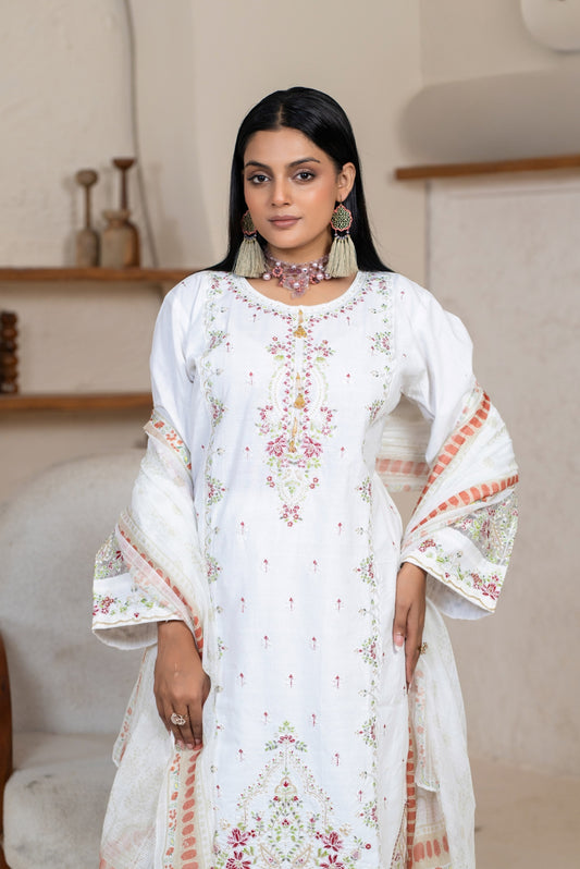 3PC Embroidered Suit – Premium winter cotton