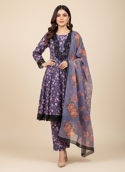 3PC Khadar All -Over Print