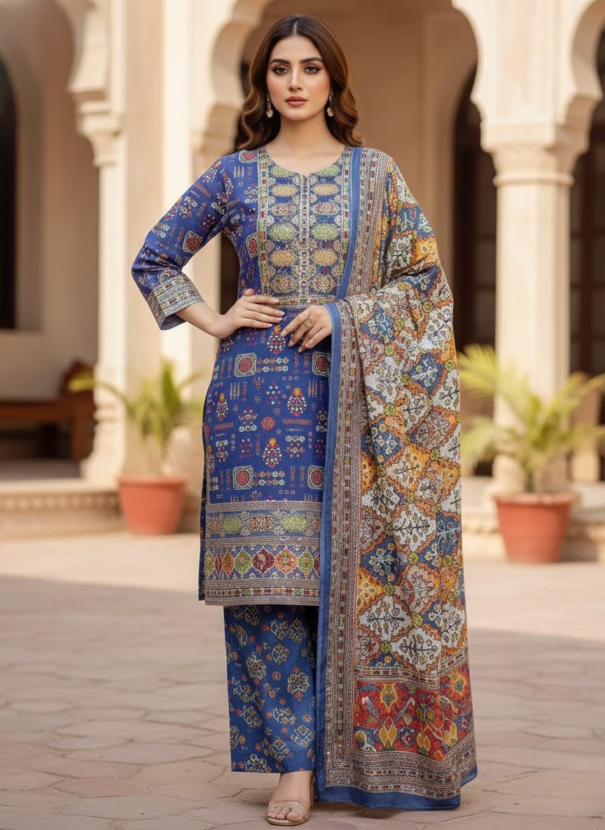 3PC Khadar All -Over Print