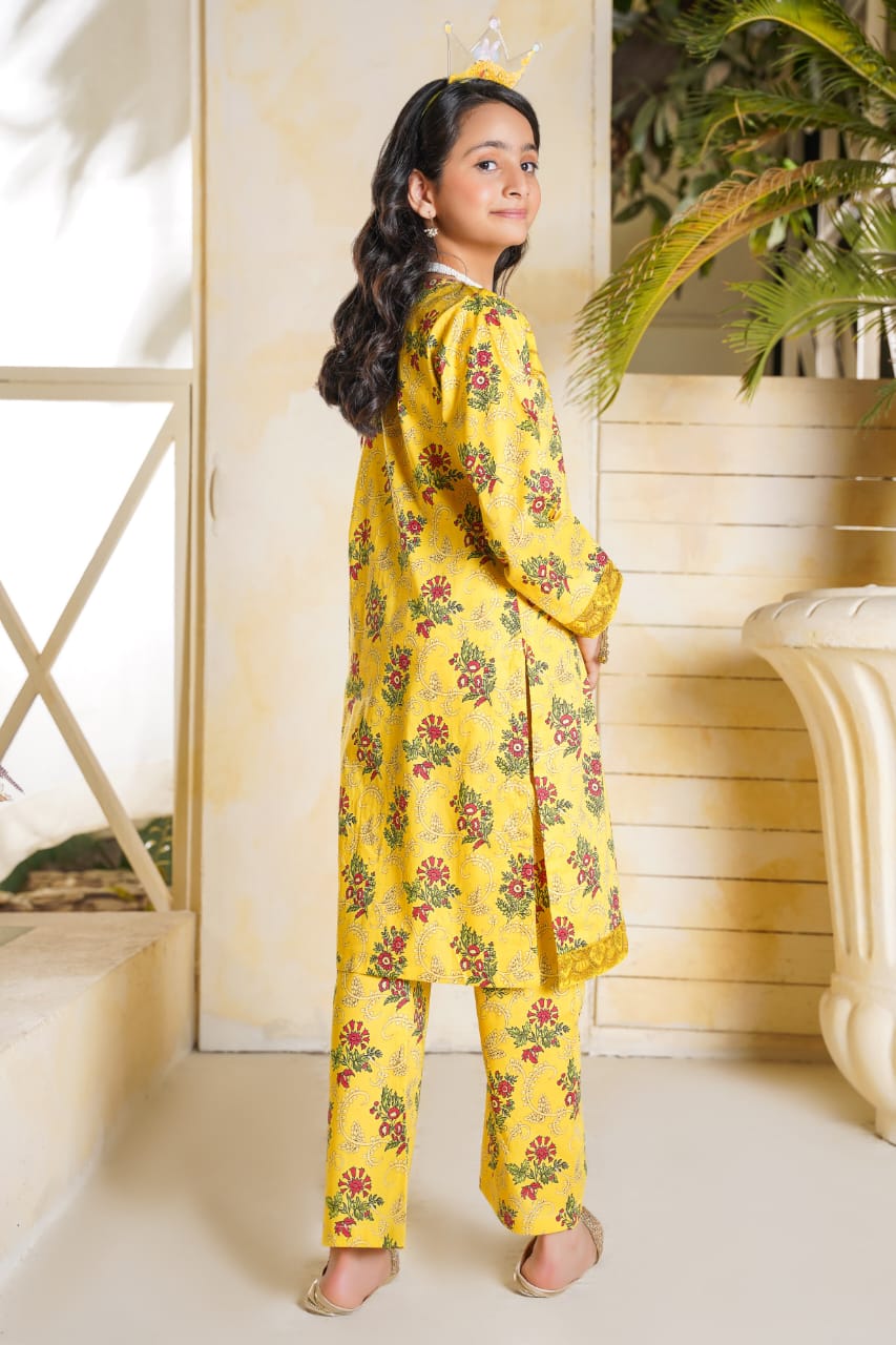 2 PC Embroidered Lawn Kameez With Shalwar(SJ-1103)
