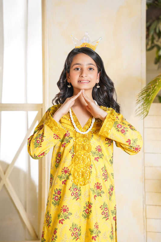 2 PC Embroidered Lawn Kameez With Shalwar(SJ-1103)