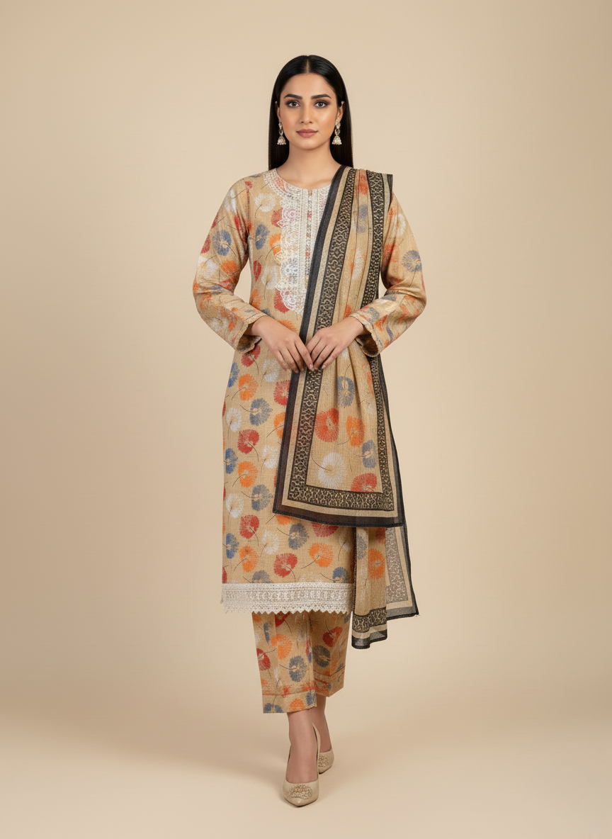 3PC Khadar All -Over Print