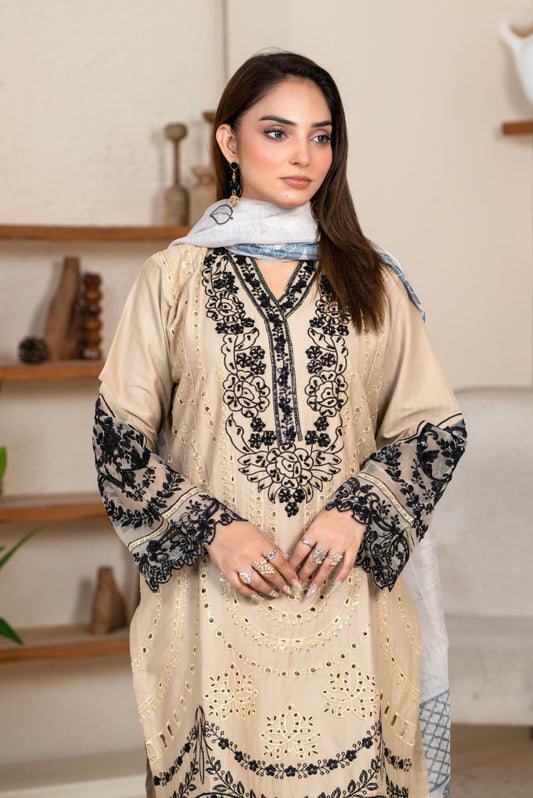 3PC Embroidered Suit – Premium Winter Cotton
