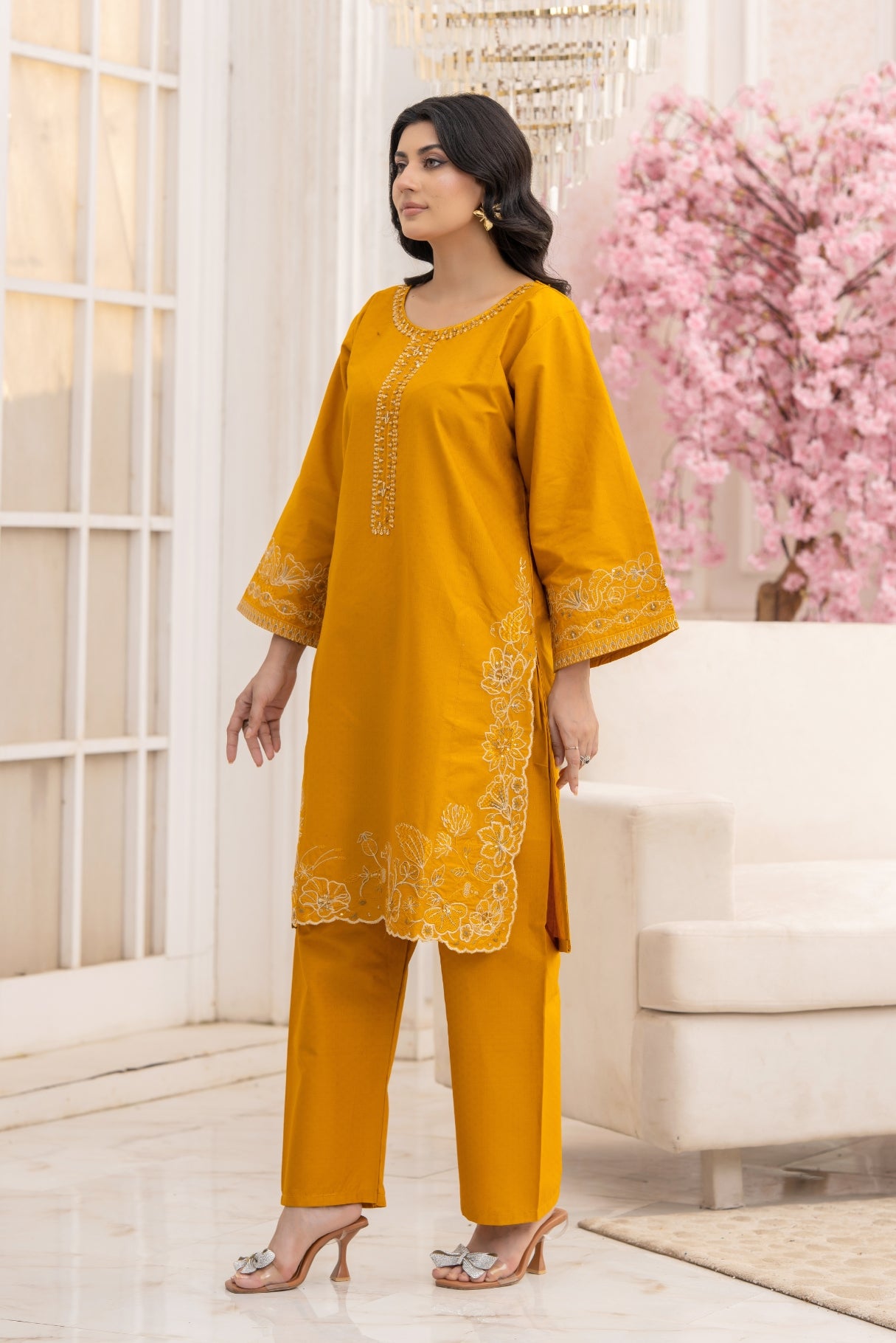 2PC Embroidered Suit-Premium Winter Cotton