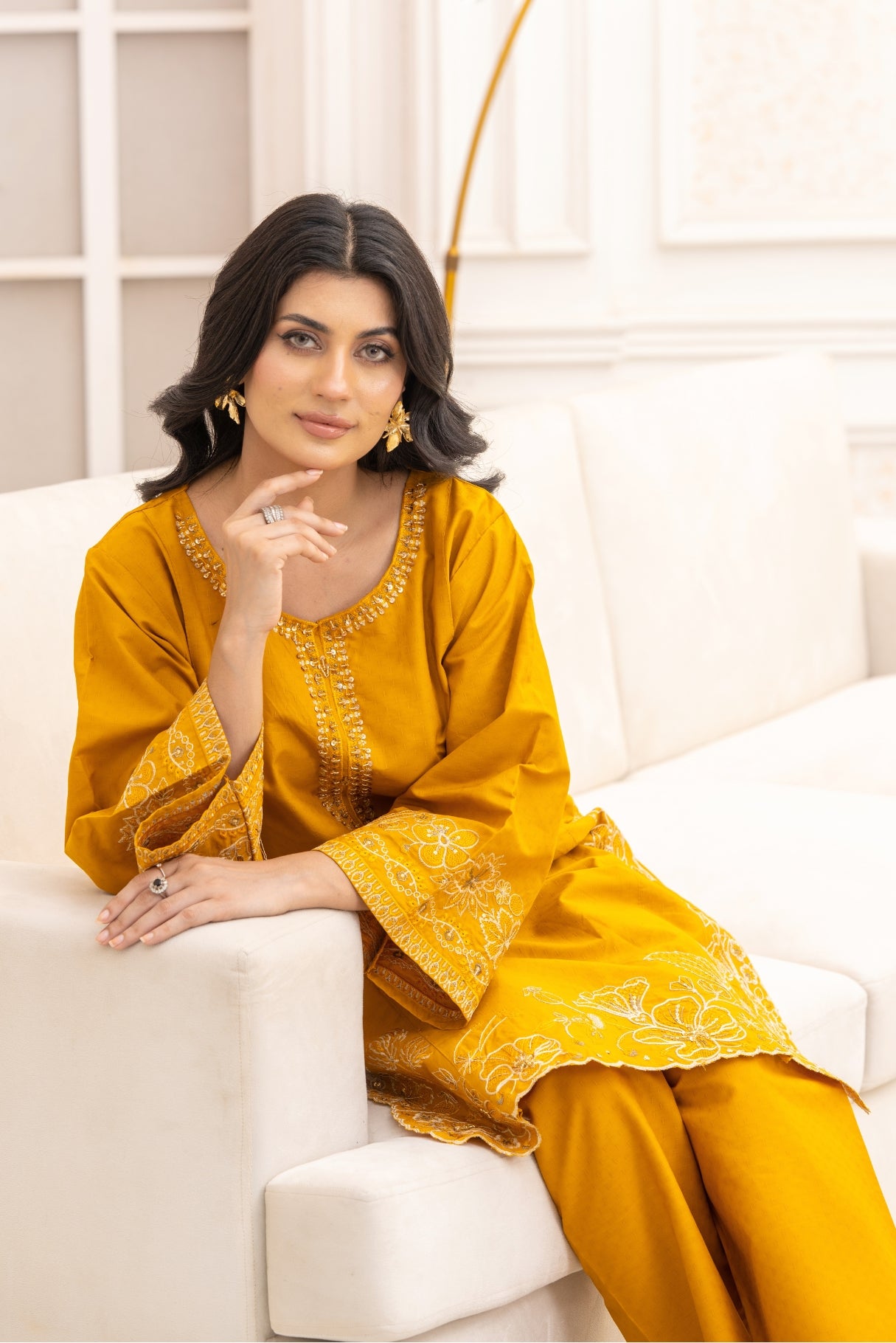 2PC Embroidered Suit-Premium Winter Cotton