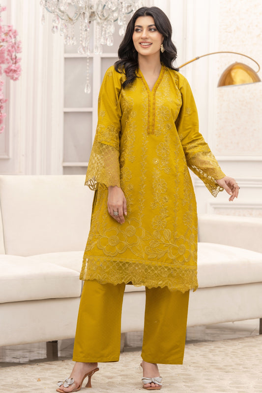 2PC Embroidered Suit-Premium Winter Cotton