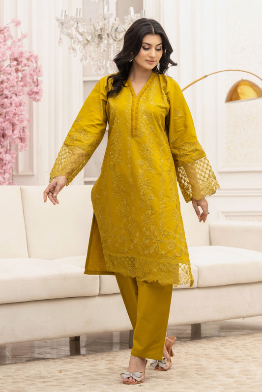 2PC Embroidered Suit-Premium Winter Cotton