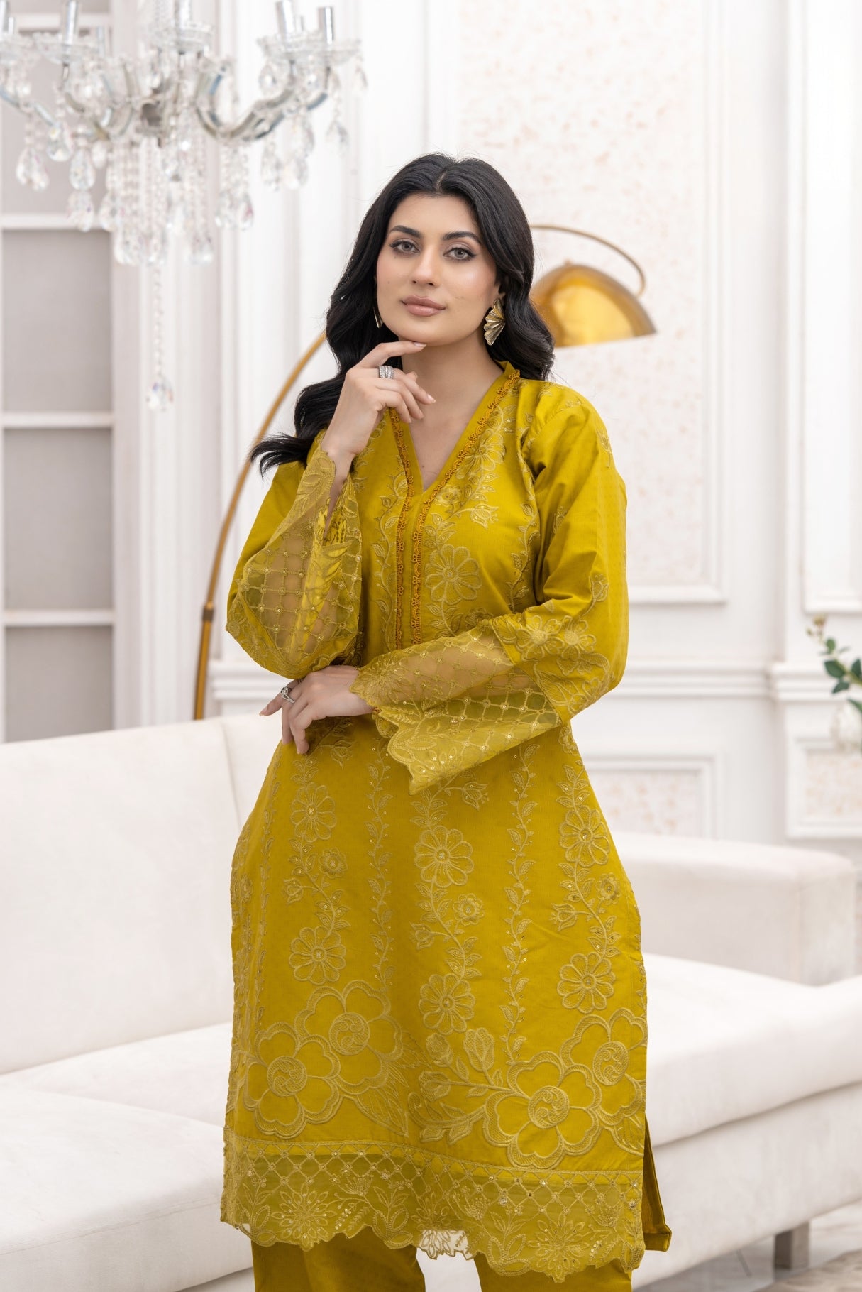 2PC Embroidered Suit-Premium Winter Cotton