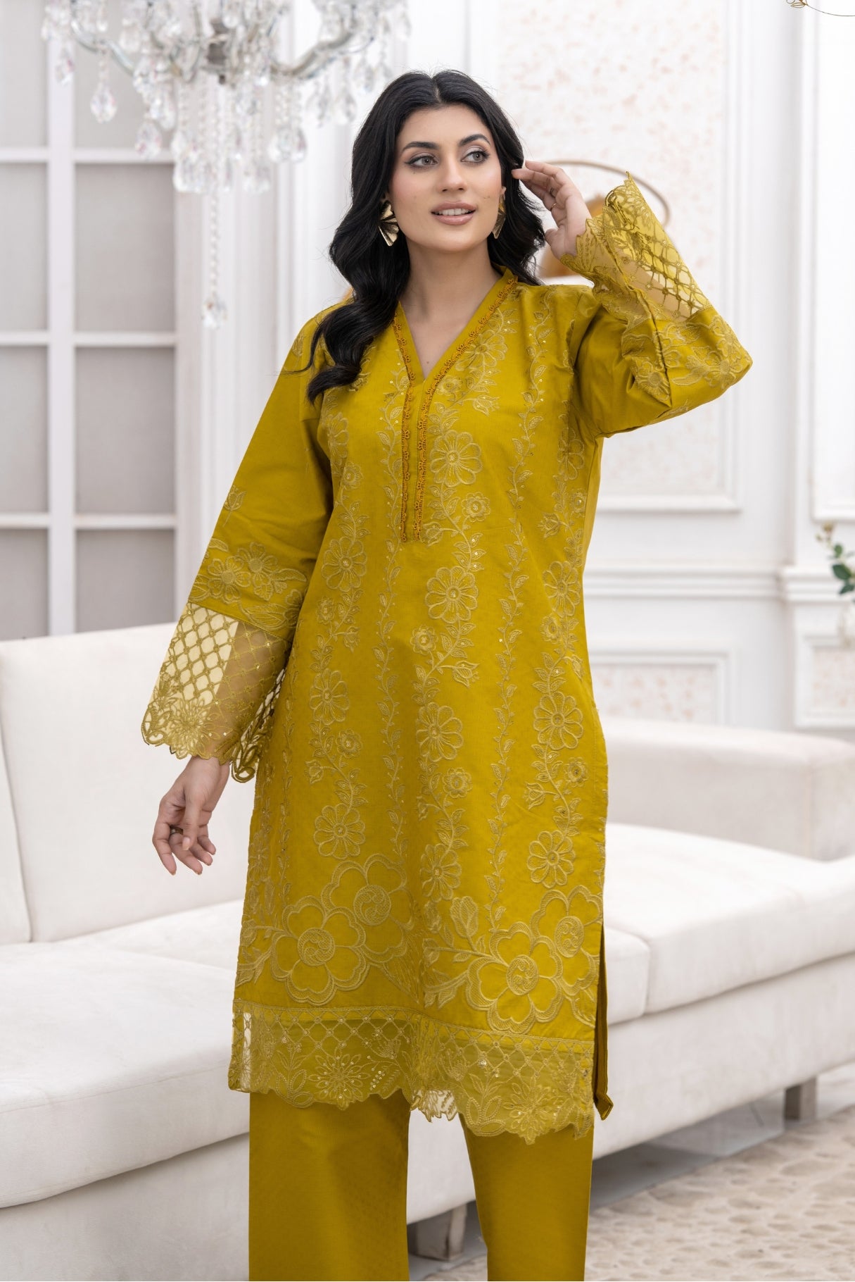 2PC Embroidered Suit-Premium Winter Cotton