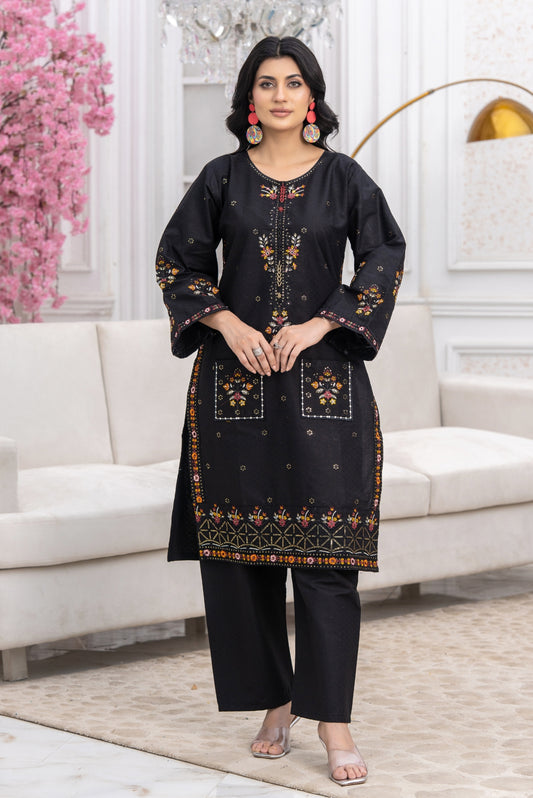 2PC Embroidered Suit-Premium Winter Cotton