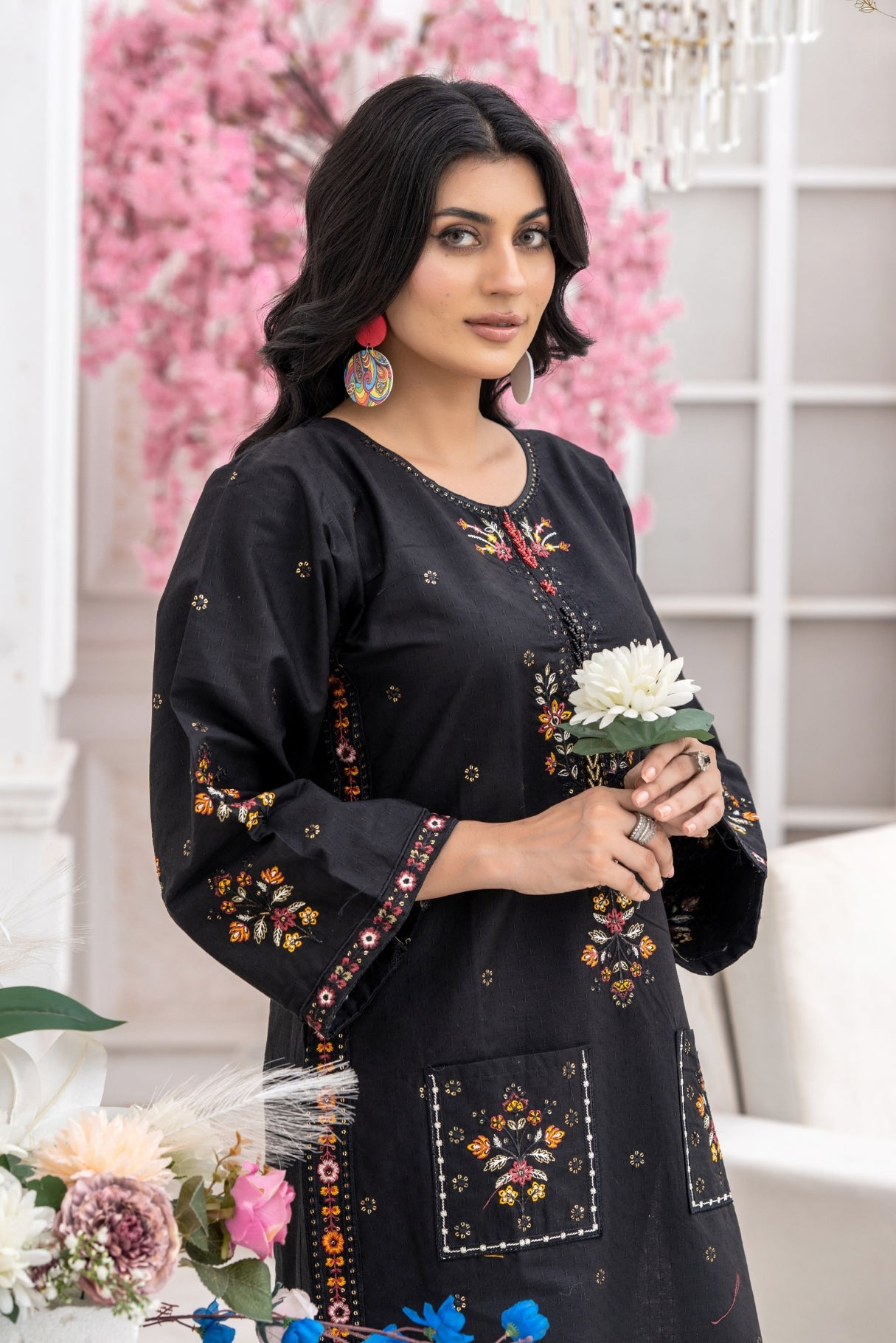 2PC Embroidered Suit-Premium Winter Cotton