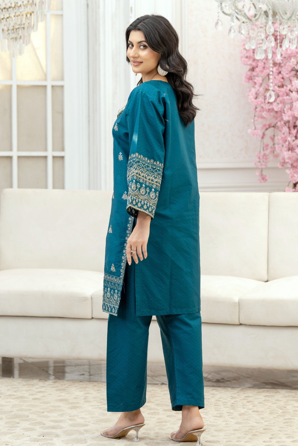 2PC Embroidered Suit-Premium Winter Cotton